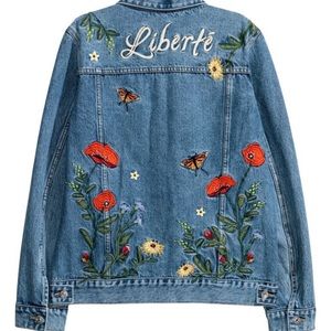 Embroidered denim jacket
